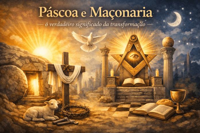 Simbolismo da Páscoa ligado à Maçonaria representando luz, renascimento e transformação